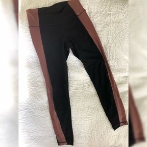 Athleta 7/8 Double Rose Stripe Leggings